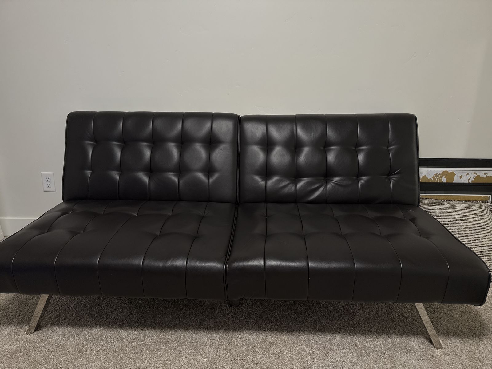 Black Leather Futon