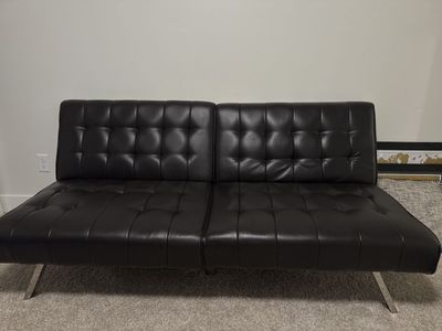 Black Leather Futon