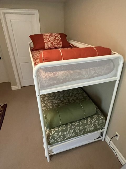 Custom Bunk Bed Coverlets & Pillows - 4 Sets (Blue, Yellow, Green, Rust)