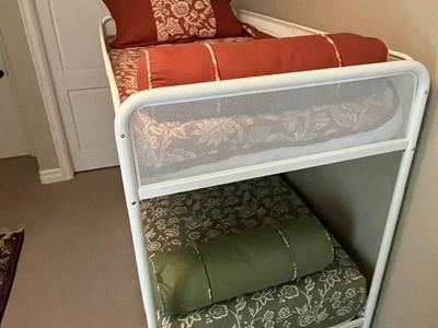 Custom Bunk Bed Coverlets & Pillows - 4 Sets (Blue, Yellow, Green, Rust)
