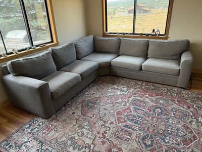 Pottery Barn Gray L-Shaped Sectional Sofa