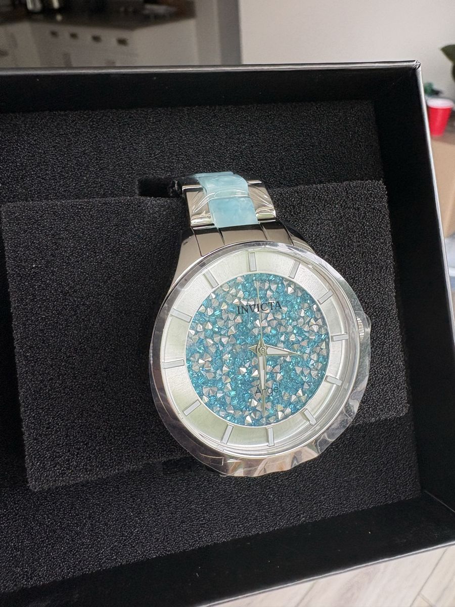 NEW Invicta Angel Pavine Women’s Watch – Blue Crystal Dial – 40mm – Model 2466