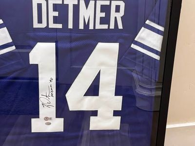 Framed Ty Detmer Autographed BYU Jersey