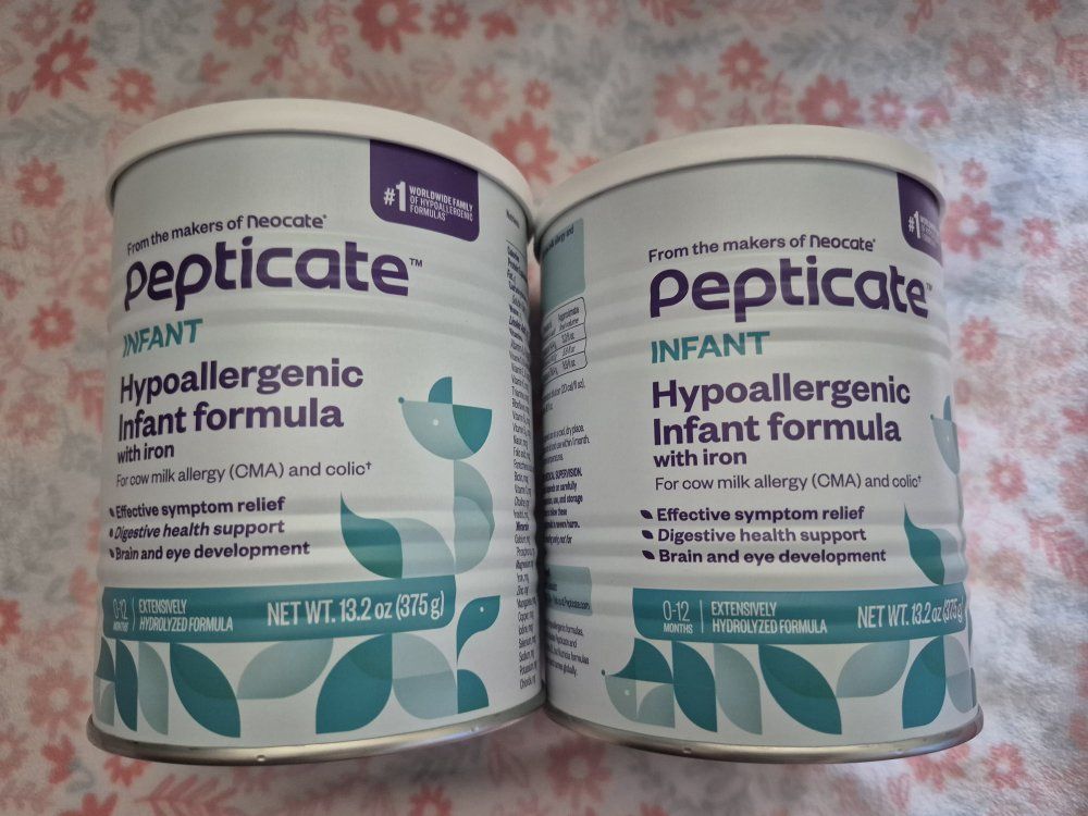 2 New Pepticate Hypoallergenic Baby Infant Formula 13.2 oz Powder Cans Exp. 02/10/2027