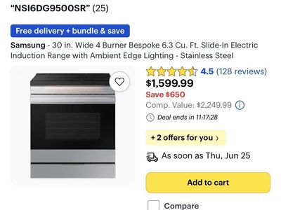 New scratch and dent Samsung - 30 in. Wide 4 Burner Bespoke 6.3 Cu. Ft. Slide-In Electric Induction Range with Ambient Edge Ligh