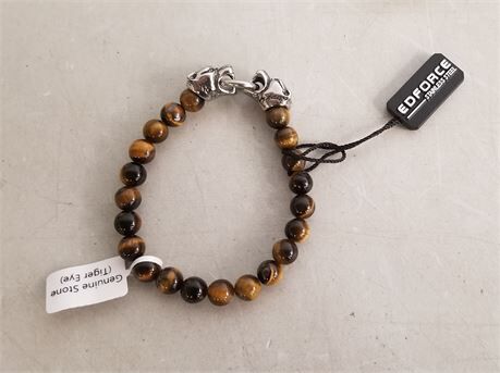 New tigers eye stone bracelet, 2 roaring tigers end EDFORCE