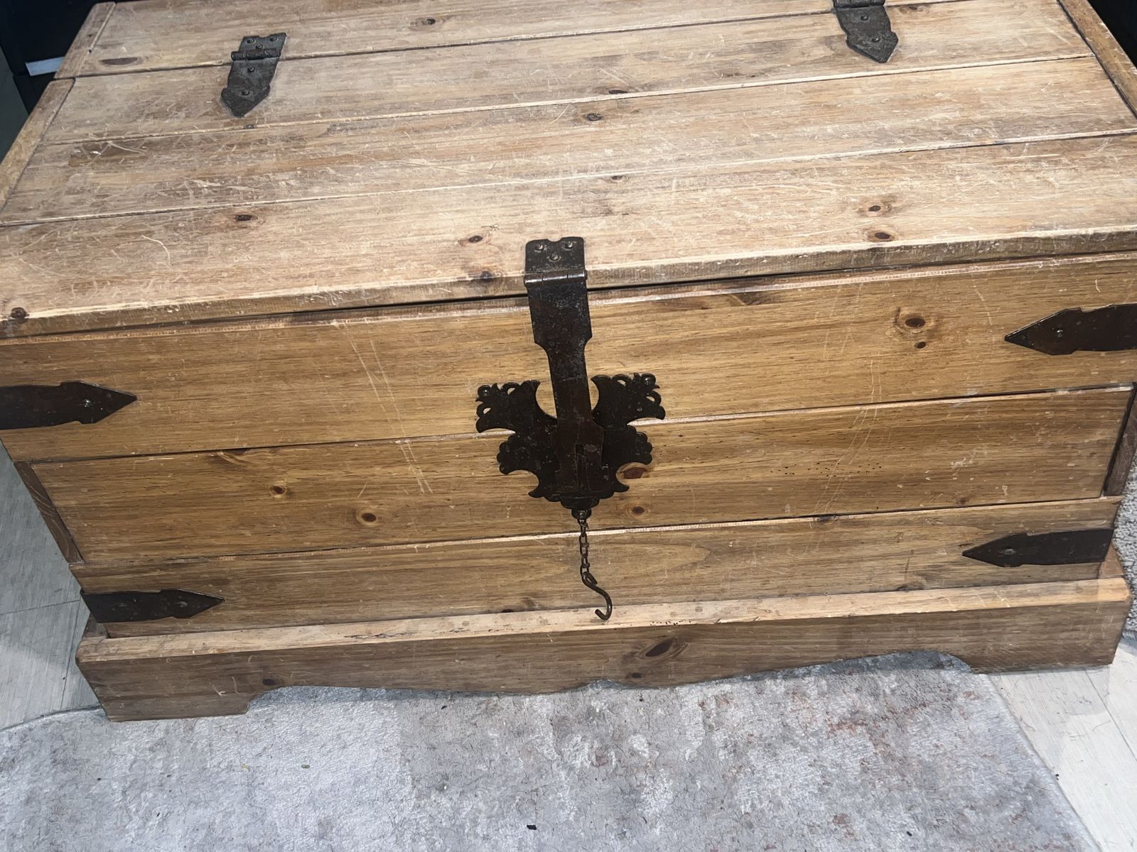 Old large Wooden Trunk Original Hardware built to last!