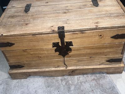 Old large Wooden Trunk Original Hardware built to last!
