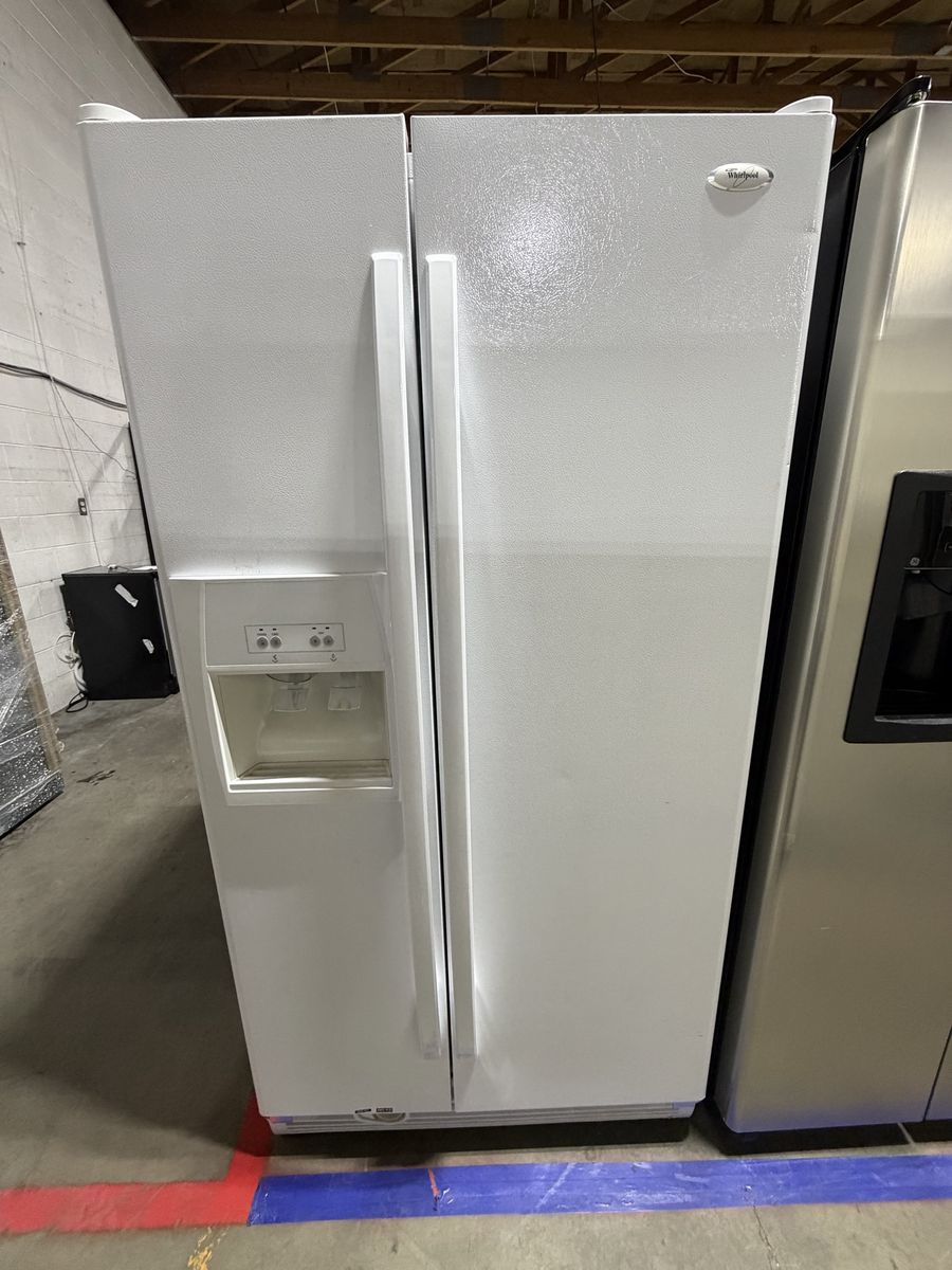 Good Condition Whirlpool White Side-by-Side Refrigerator