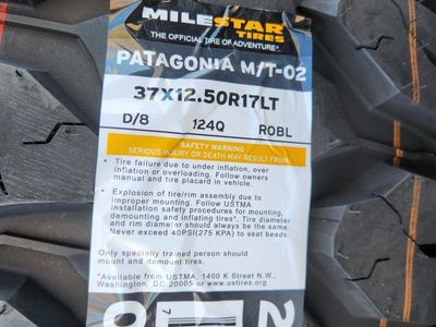 37x12.50r17 milestar Patagonia mt