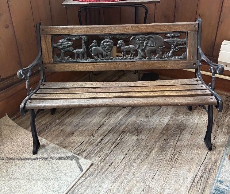 Vintage Children's Safari Animals Bench