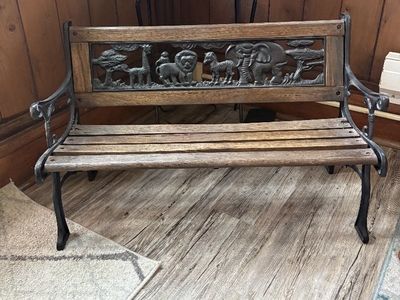 Vintage Children's Safari Animals Bench