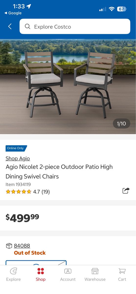 Sunbrella Outdoor Swivel Chairs (6)