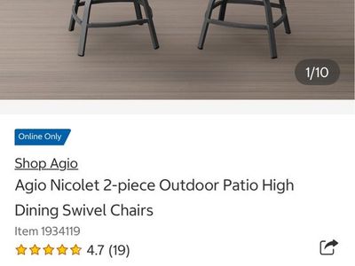 Sunbrella Outdoor Swivel Chairs (6)