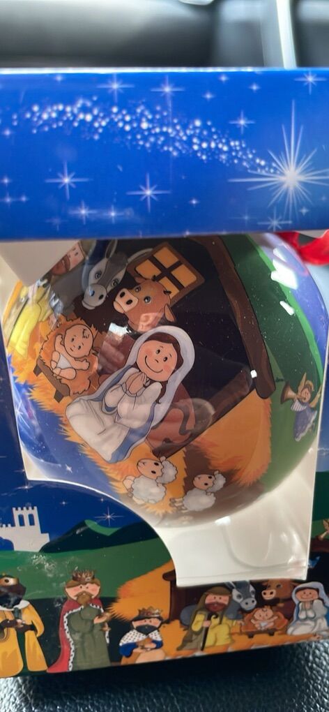 Christmas light weight nativity ball ornament