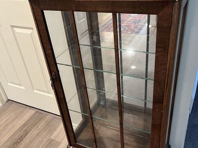Vintage Wooden Glass Curio Cabinet