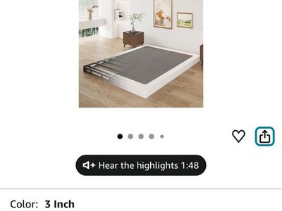 Lutown-Teen 3 Inch Full Size Box Spring Low Profile Heavy Duty Metal Mattress Foundation