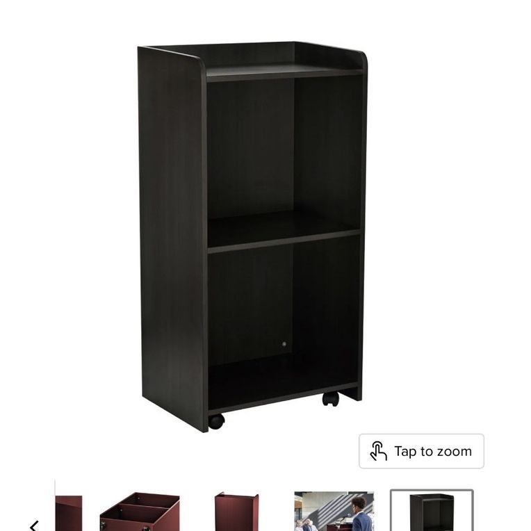 Black hostess stand with wheels