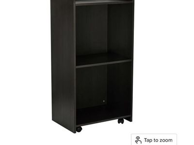 Black hostess stand with wheels