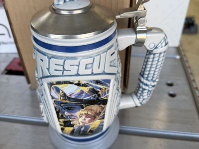 Vintage German RESCUE The Noble Art Stein Tankard Collector's Edition w/ Pewter Lid
