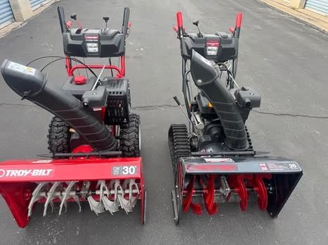 2 snow blowers  Troy-bilt 30” & troy bolt 26”