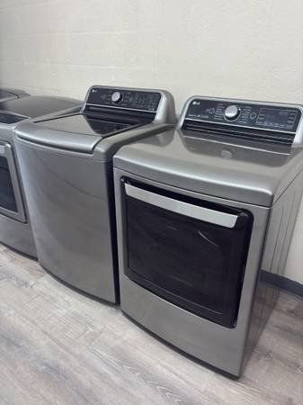 LG Graphite Steel Top Load Washer & Electric Dryer Set - Smart Drum Delivery Available