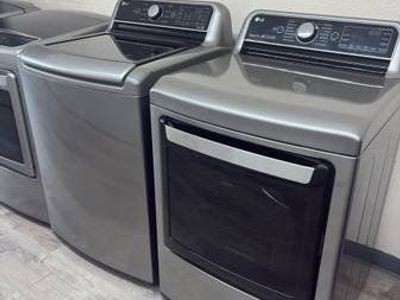 LG Graphite Steel Top Load Washer & Electric Dryer Set - Smart Drum Delivery Available