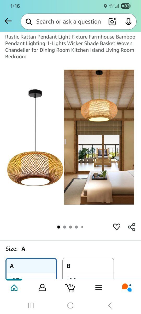 Rustic Rattan Pendant Light Fixture