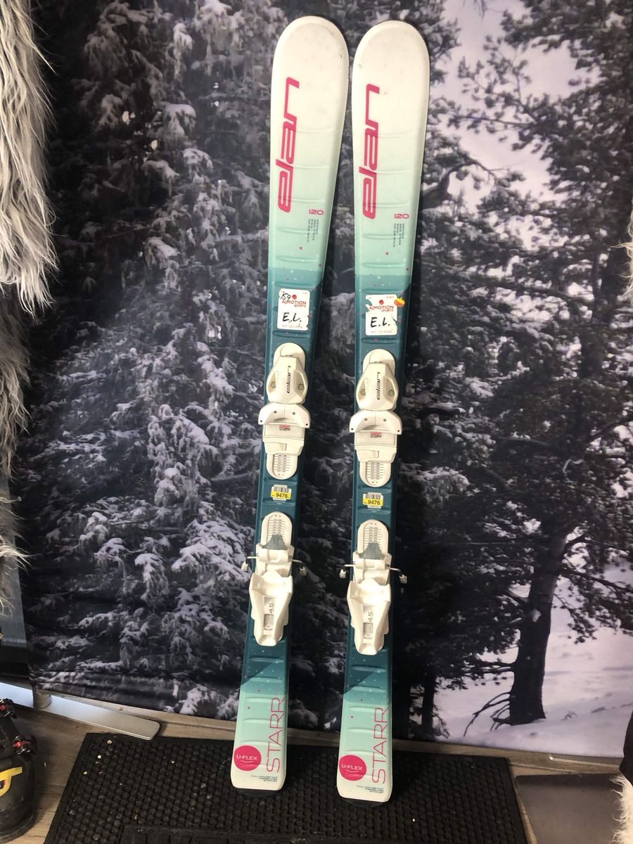 Used Elan Starr JR 120cm Jr Kids Skis w/ Elan El 4.5 Binding