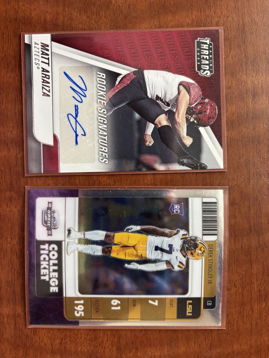 Football Cards of Matt Araiza (Signed) and Derek Stingley Jr. (Rookie)