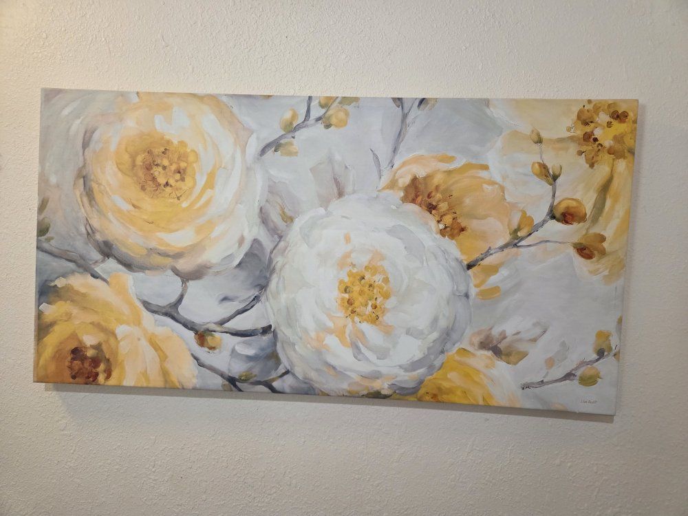 Lisa Audit Canvas Wall Art Print - Large Floral Botanical Painting 47" x 26"