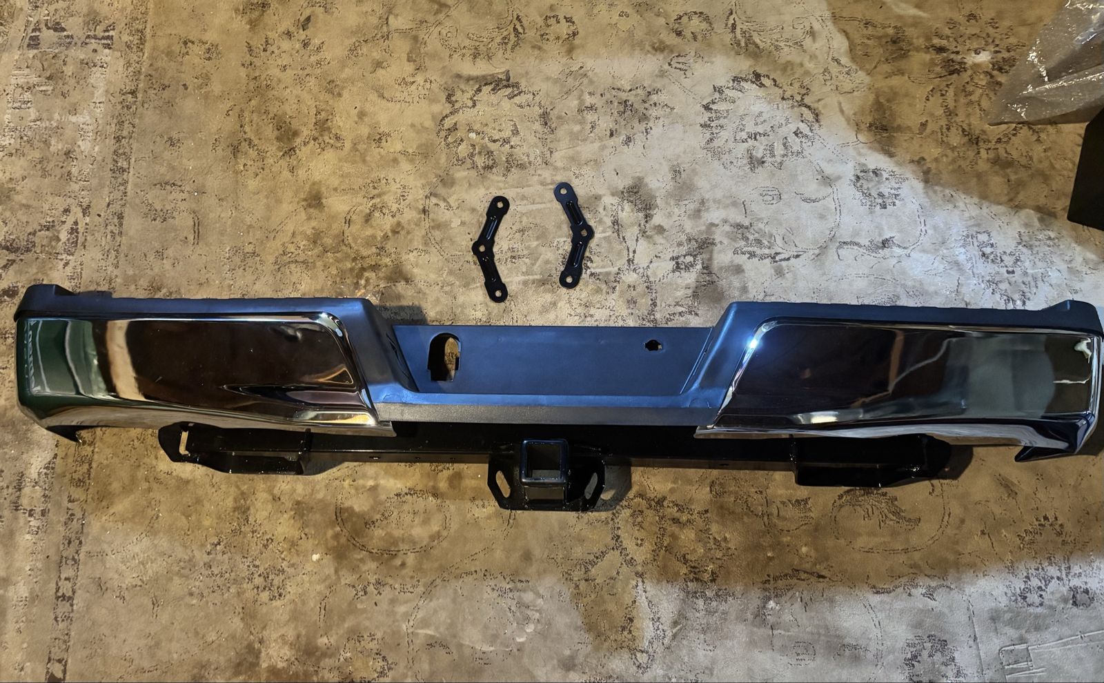 New Chrome Rear Bumper Assembly with Tow Hitch – Fits 2015-2020 Ford F-150