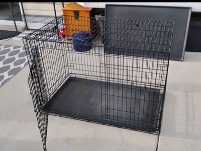 Extra Large Black Metal Dog Crate 42” xl - Pet Travel Carrier Kennel