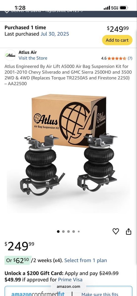 Air bag suspension kit 