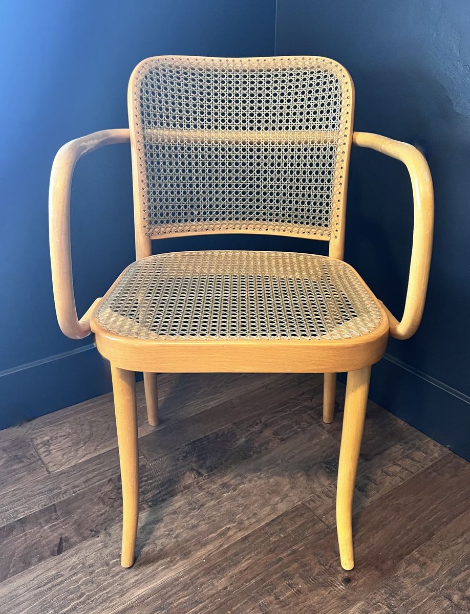 Vintage Czech Bentwood Cane Armchair | Josef Hoffmann Design | Czechoslovakia