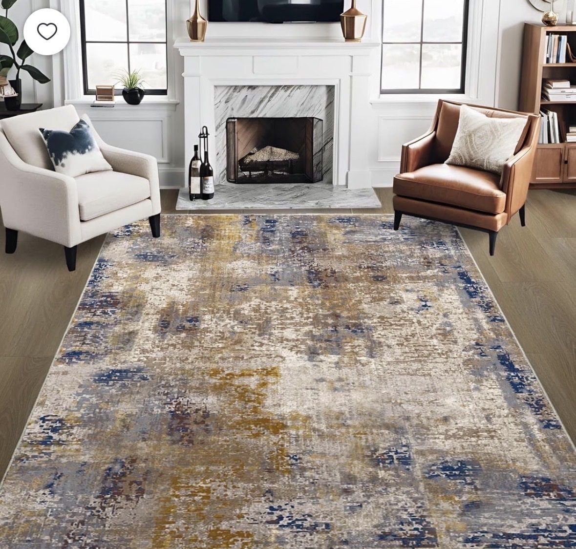 New! Modern Abstract Washable Rug for Living Room, Bedroom, Dining Room, Children's Playroom, 5' x 7'