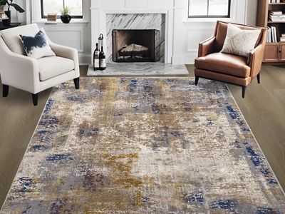 New! Modern Abstract Washable Rug for Living Room, Bedroom, Dining Room, Children's Playroom, 5' x 7'