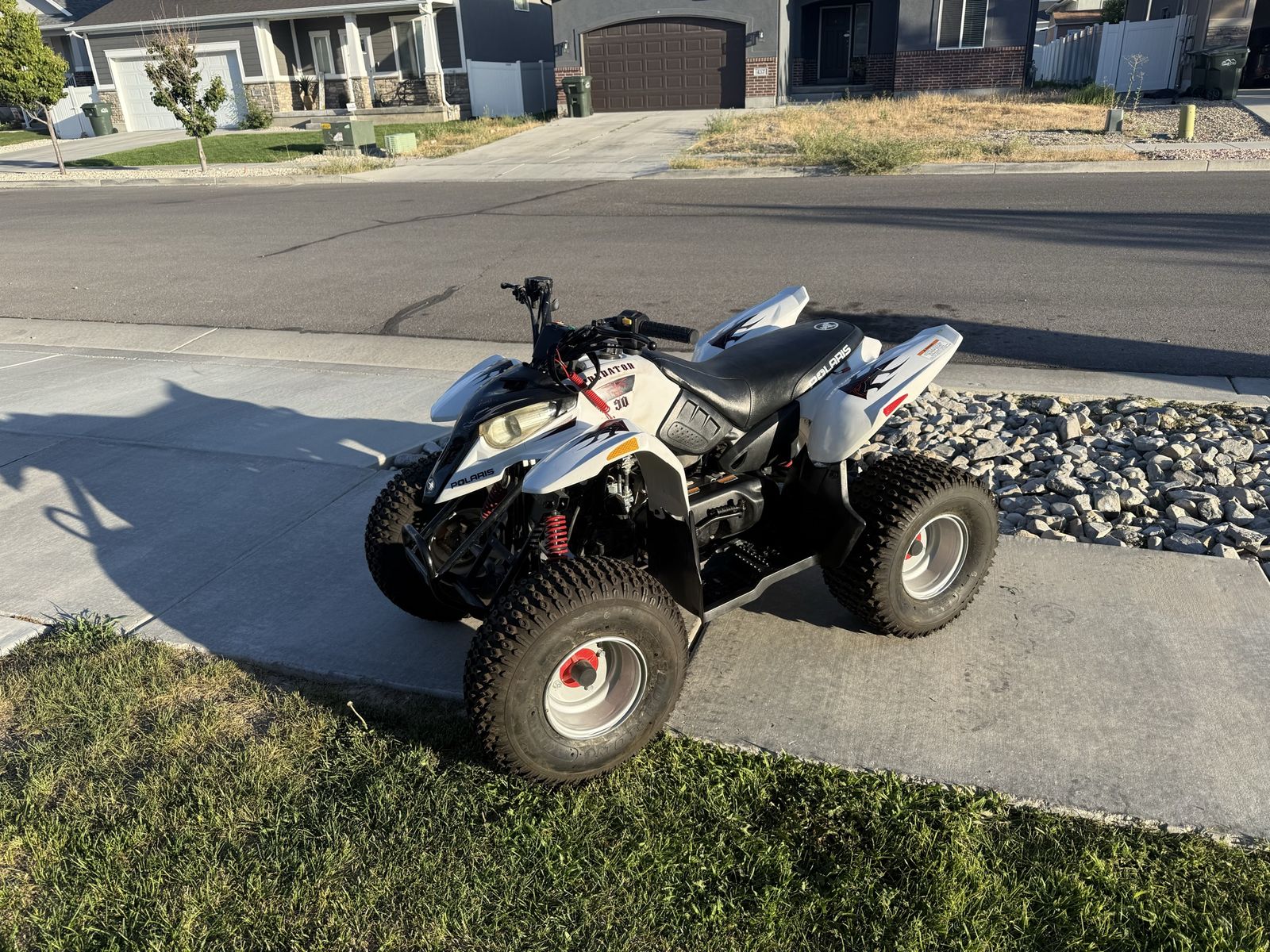 2006 Polaris Predator 90cc ATV - White/Red, Youth Quad