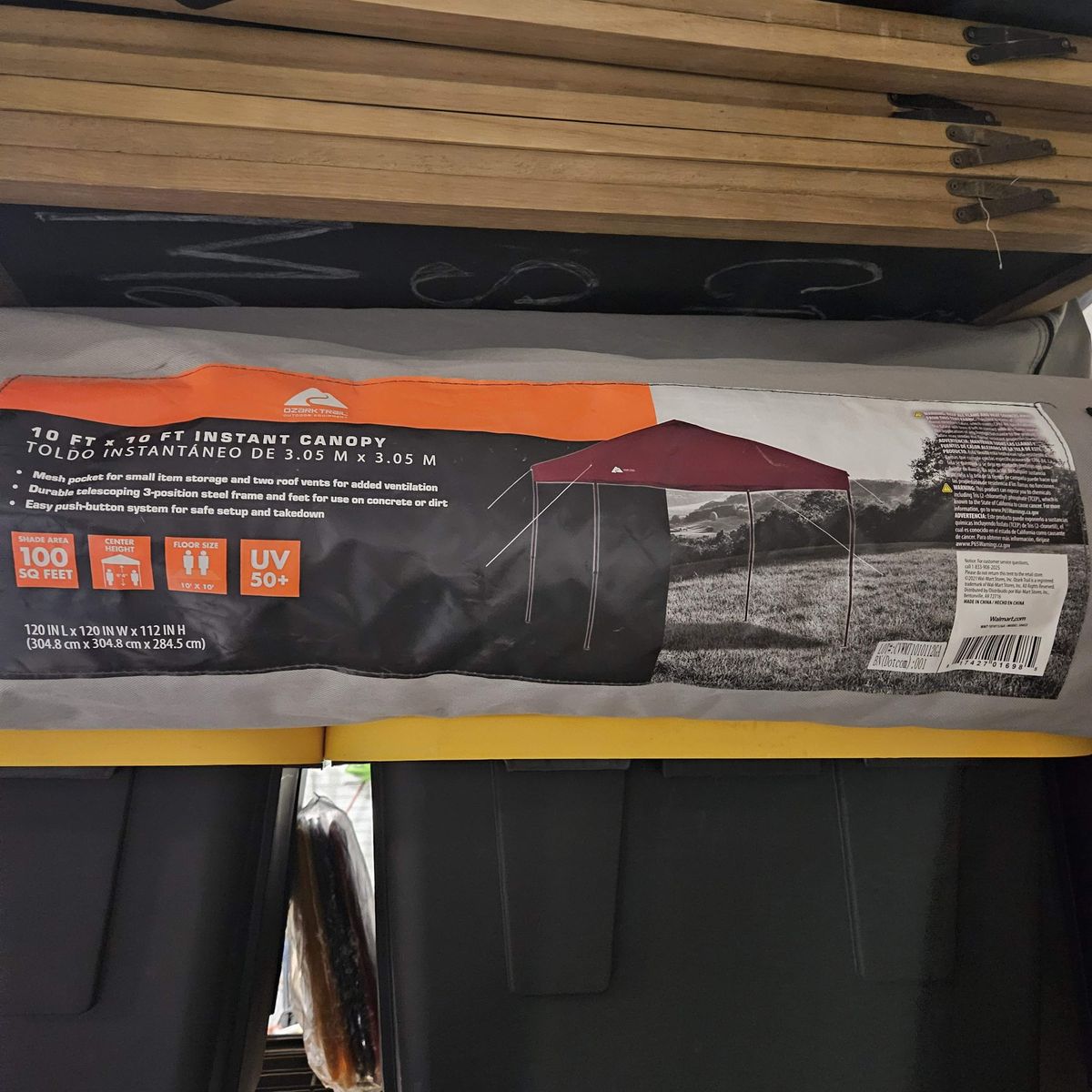 Ozark Trail 10' x 10' Red Instant Outdoor Canopy with UV Protection