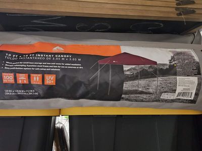 Ozark Trail 10' x 10' Red Instant Outdoor Canopy with UV Protection