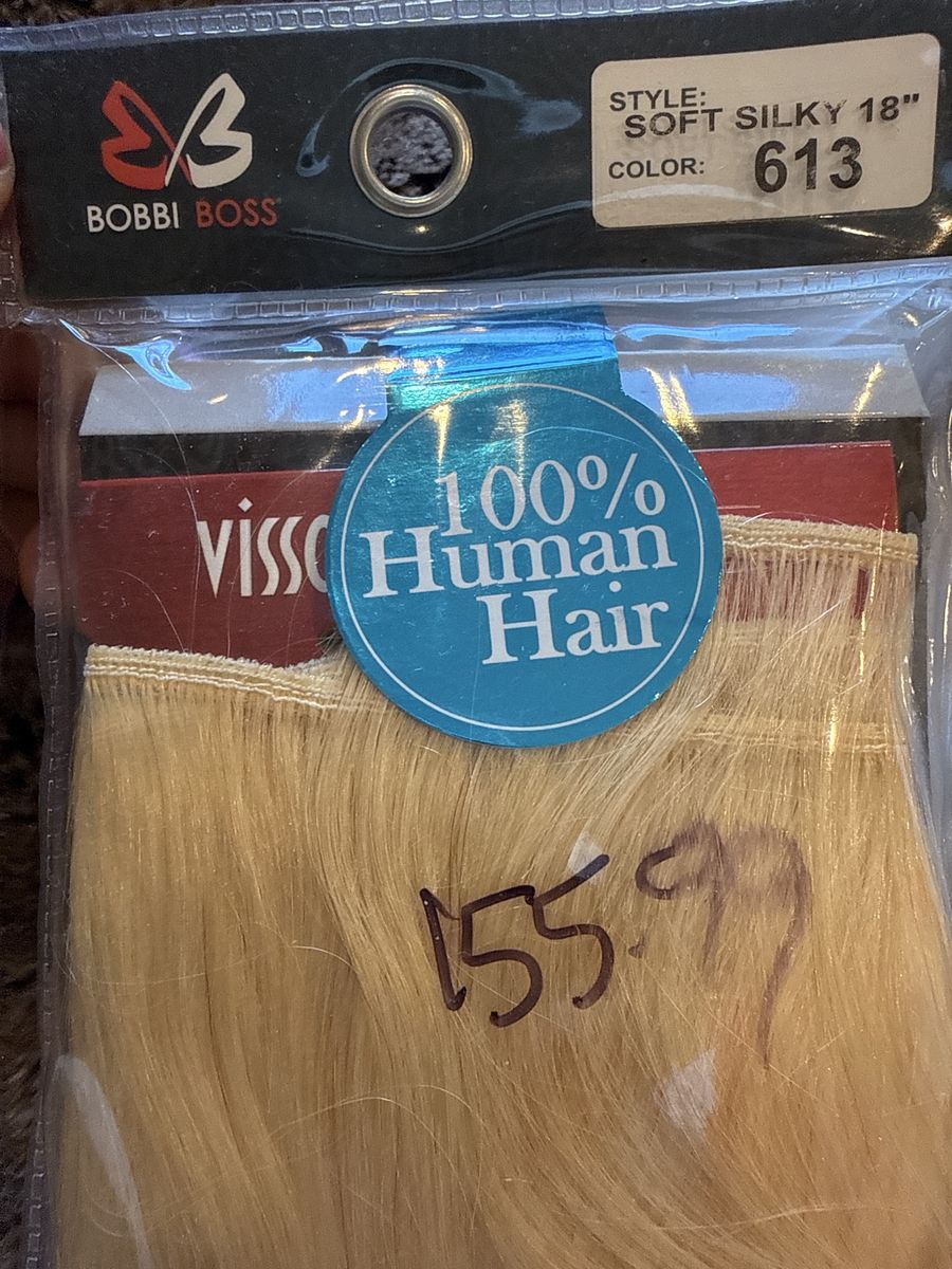 Bobbi Boss Soft Silky 18" 100% Human Hair Extensions - Color 613 Blonde Weave