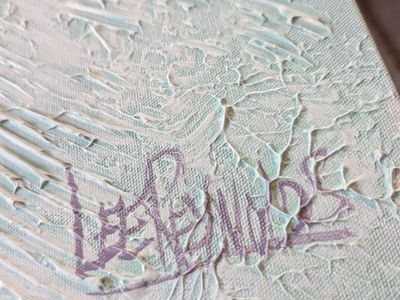Lee Reynolds Textured Abstract Pastel Canvas Painting Signed