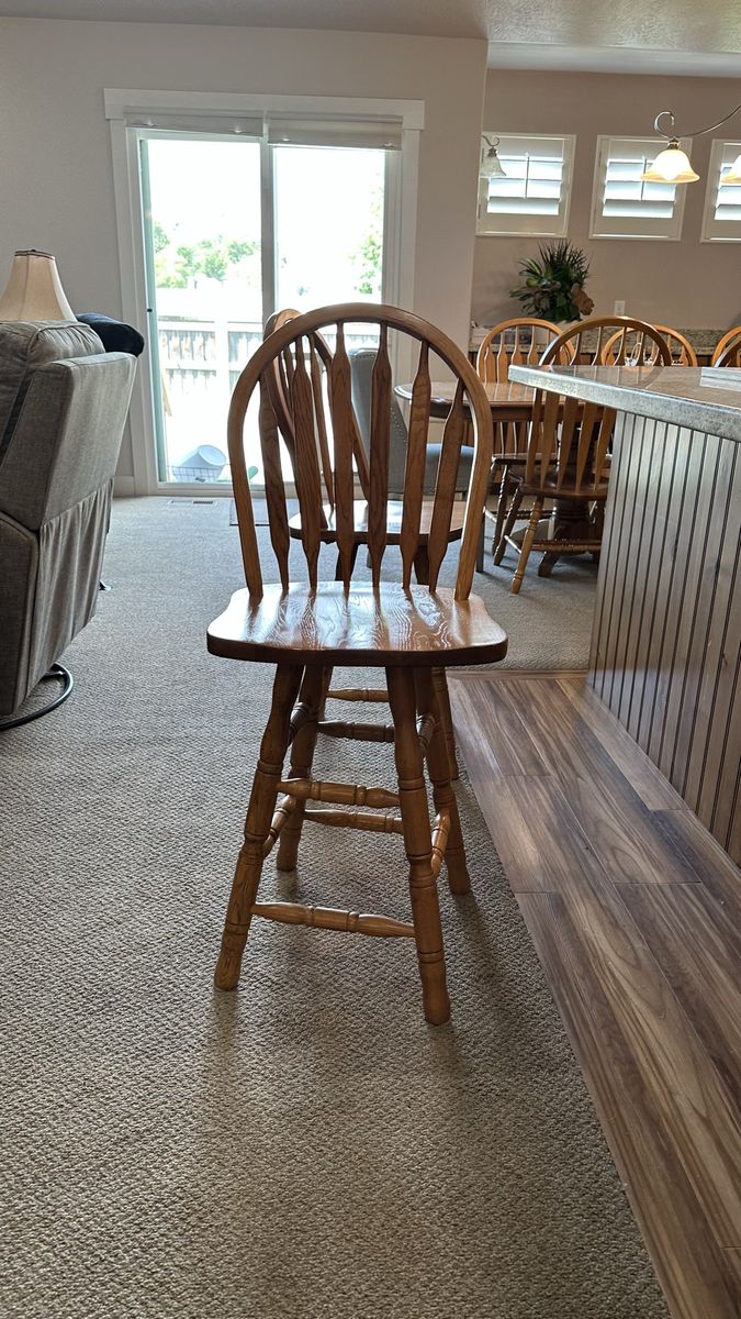 Solid Oak barstools set of 3