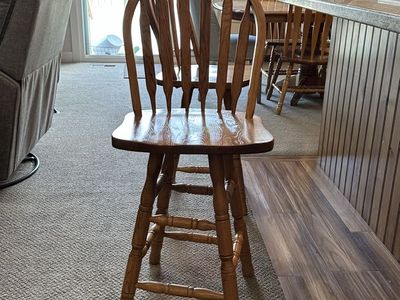 Solid Oak barstools set of 3