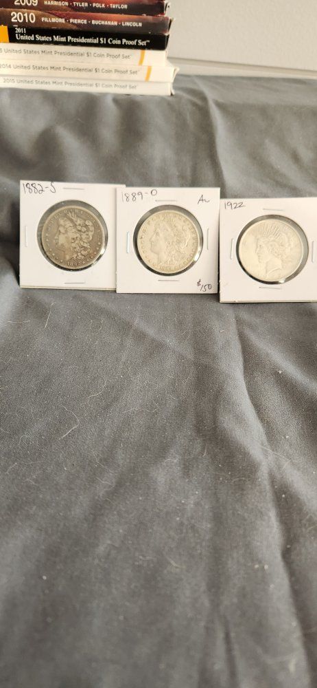 1882 S Morgan 1889 O Morgan 1922 Peace Dollar US Coin - Collectible Silver Dollar