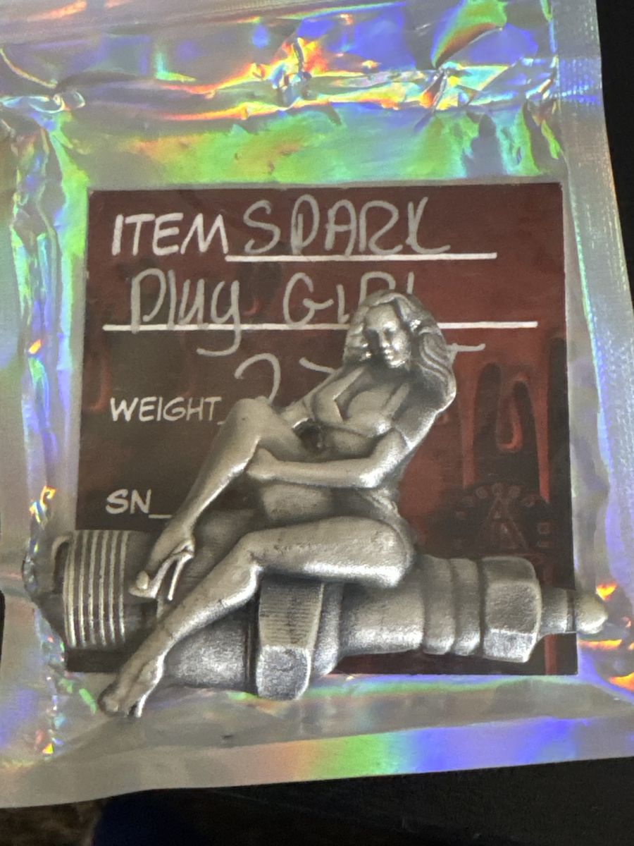 Locker Mint "Spark Plug Girl" 2.7 oz .999FS Silver Art Bar - Made in USA, Collectible