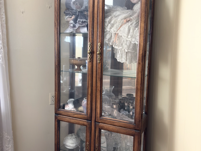Oak curio cabinet