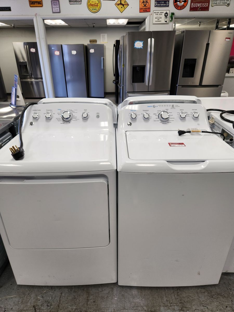GE White Top Load Washer & Electric Dryer Set - Great Condition, Ready for Your Home