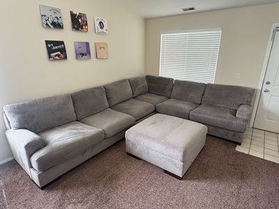 Large Sectional Couch + Oversized Ottoman – Excellent Condition