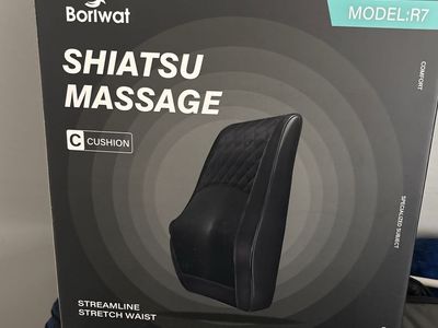Boriwat R7 Shiatsu Back/Neck Massager Cushion - 3 Speeds, Heat, Car Adapter